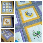 Žluto šedá hrací deka