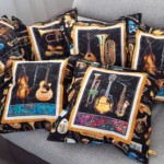 Tematický povlak na polštářek Povlak na polštářek s hudebními nástroji